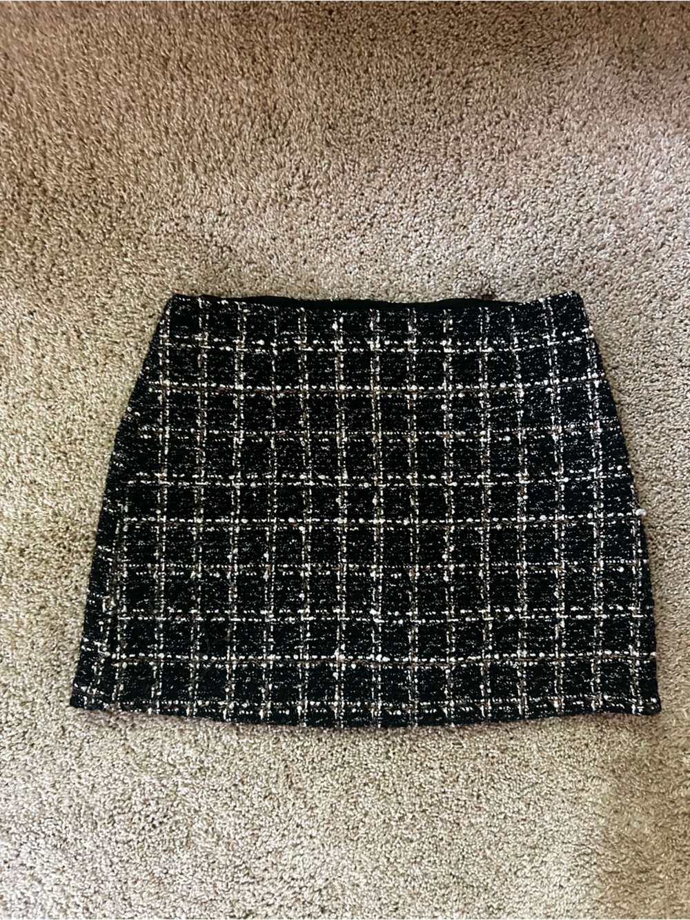 Black and White Tweed Mini Skirt